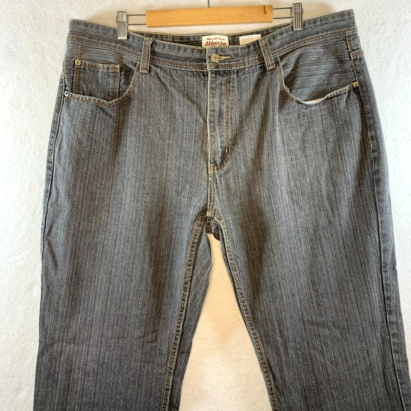 Vintage Y2K Ablanche Mens Jeans 44x34 Dark Wash Gray Baggy Street Workwear - Picture 2 of 16